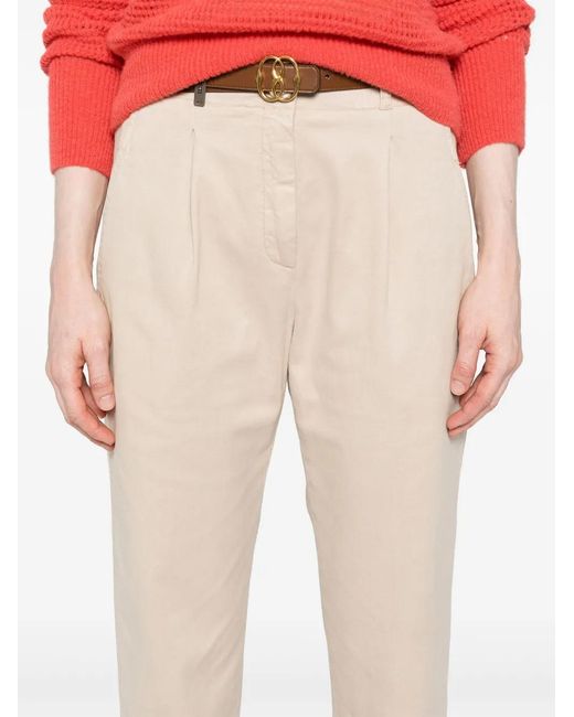 Peserico Natural Cropped Tapered Trousers
