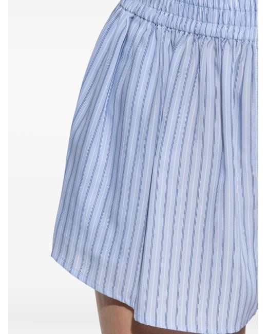 Alexander Wang Gestreepte Shorts Met Elastische Tailleband in het Blue