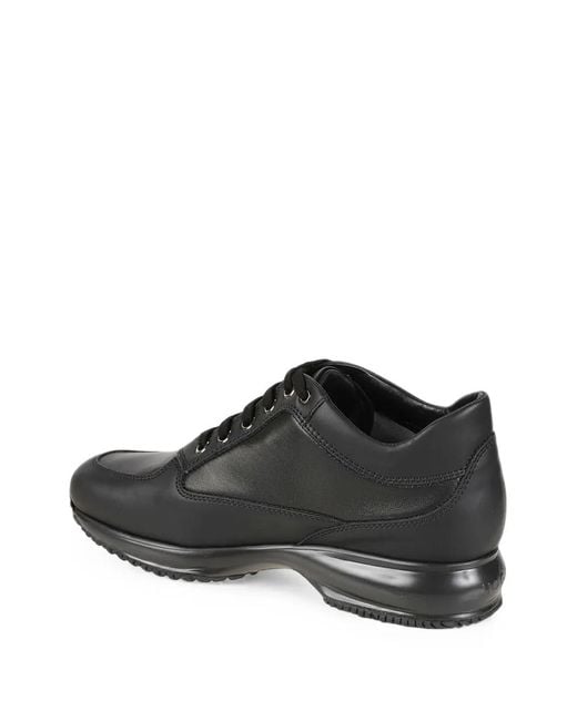 Hogan Black Crystal-Embellished Leather Sneakers