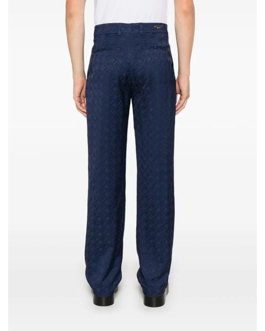 MARINE SERRE Blue Moon Diamond Jacquard Trousers for men