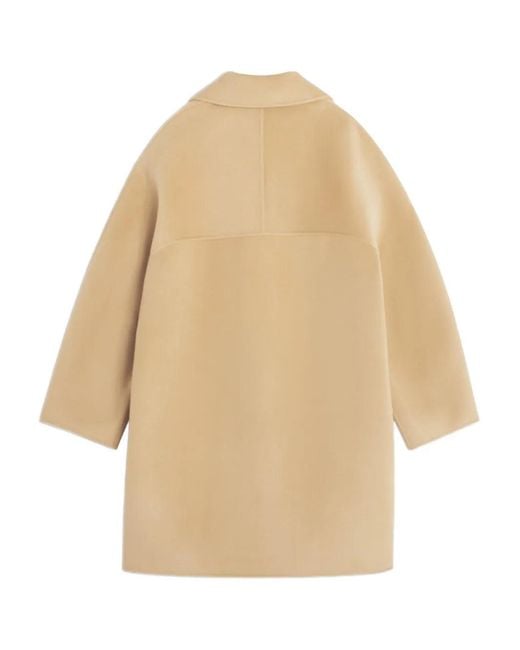 Abrigo De Lana Con Botones Maison Kitsuné de color Natural