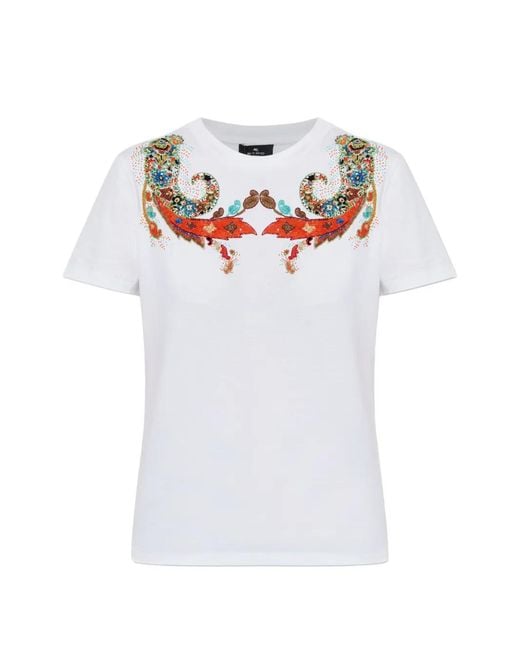 Etro White Cotton Pvc Glass T-Shirt