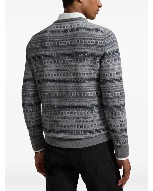 Polo Ralph Lauren Blue Fair Isle Wool Sweater for men