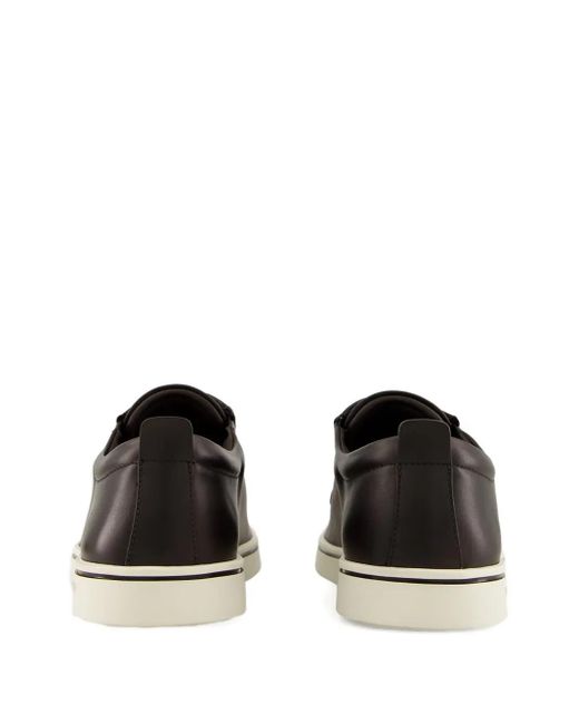 Ferragamo Brown Gancini-Detail Leather Slip-On Sneakers for men