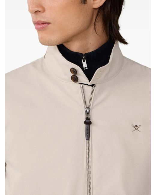 Hackett Natural Logo-Embroidered Harrington Jacket for men