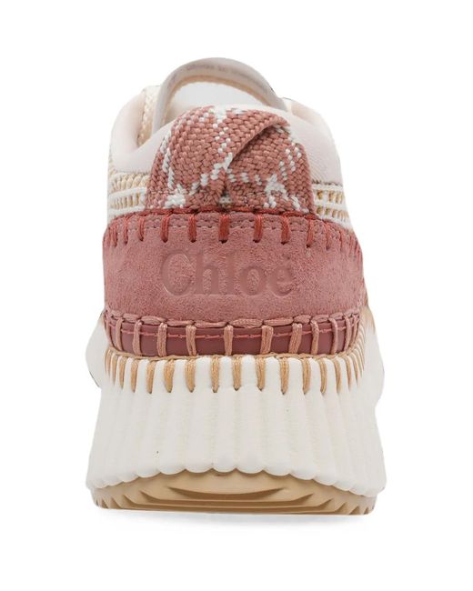 Chloé Pink Nama Platform Sneakers