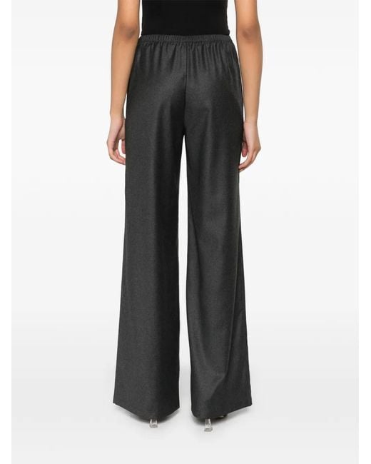 A.M.G Gray Elastic-Waist Wool Trousers