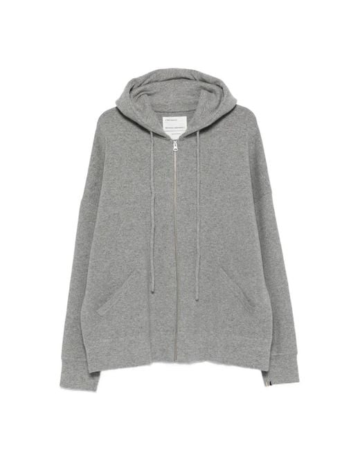 Extreme Cashmere Gray Long-Sleeves Zip Hoodie