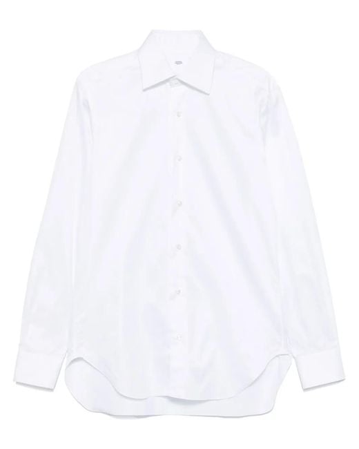 Barba Napoli White Cotton Shirt for men