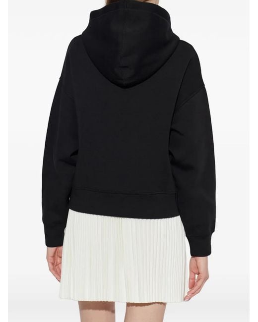 Lacoste Black Logo-Appliqué Hoodie