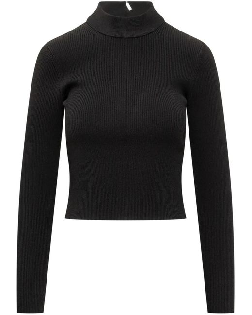MICHAEL Michael Kors Black High-Neck Ribbed-Knit Jumper
