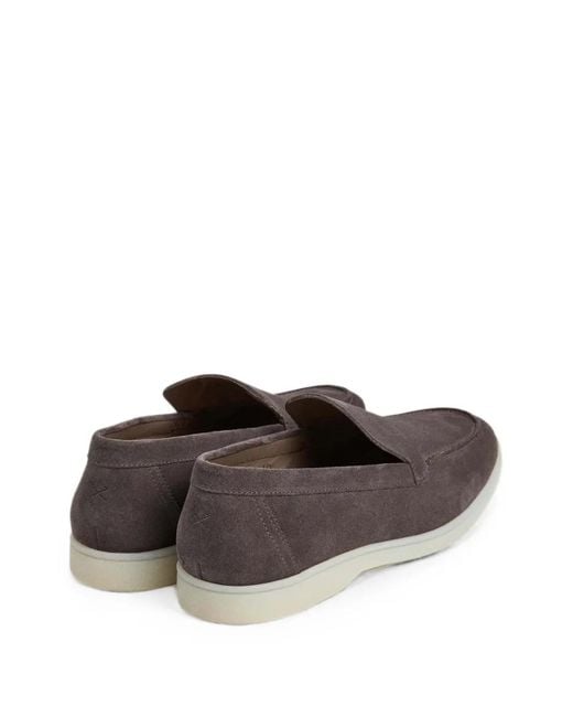 Hackett White Martin Suede Loafers for men