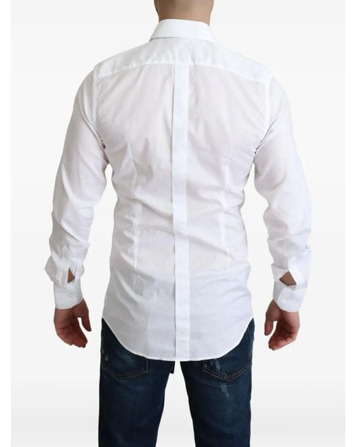 Dolce & Gabbana White Button-Down Collared Shirt for men