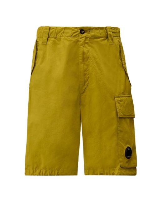 C P Company Yellow Lens-Detail Cargo Shorts for men
