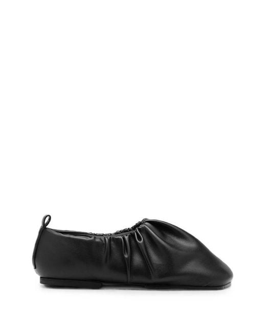 Yume Yume Black Wrinkle Flat Ballet Flats