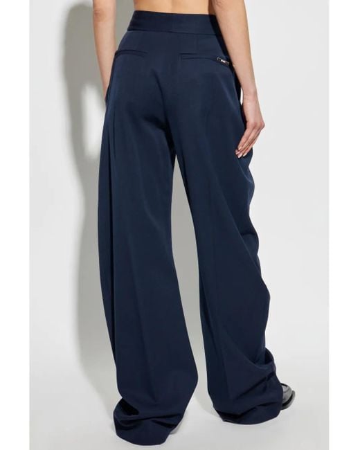 The Attico Blue Virgin-Wool Palazzo Pants