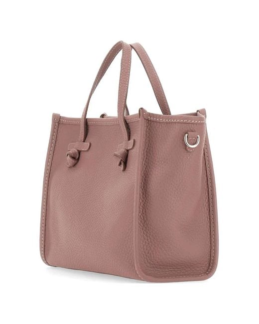 MARCELLA CLUB Pink Miss Marcella Grain Leather Tote Bag
