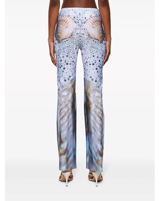 DI PETSA Blue Sea Foam Straight Trousers