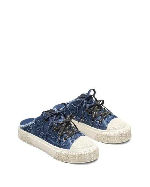 Marc Jacobs Blue The Puffed Daisy Denim Sneaker Mules