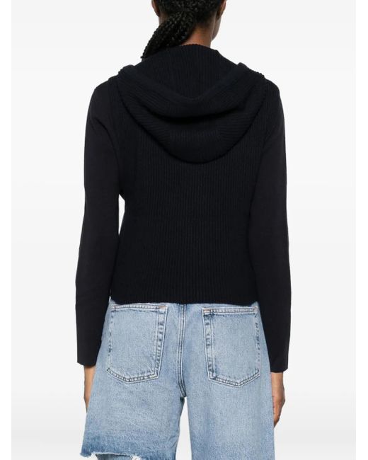 Max Mara Black Hooded Zip Jacket