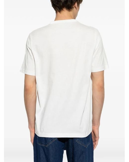 Paul Smith White Floral-Print T-Shirt for men