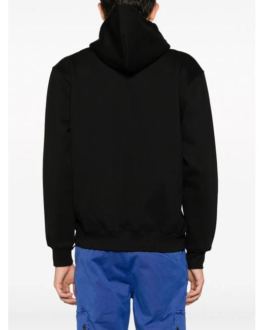 Carhartt Black Hooded Cotton Sweatshirt With Logo for men