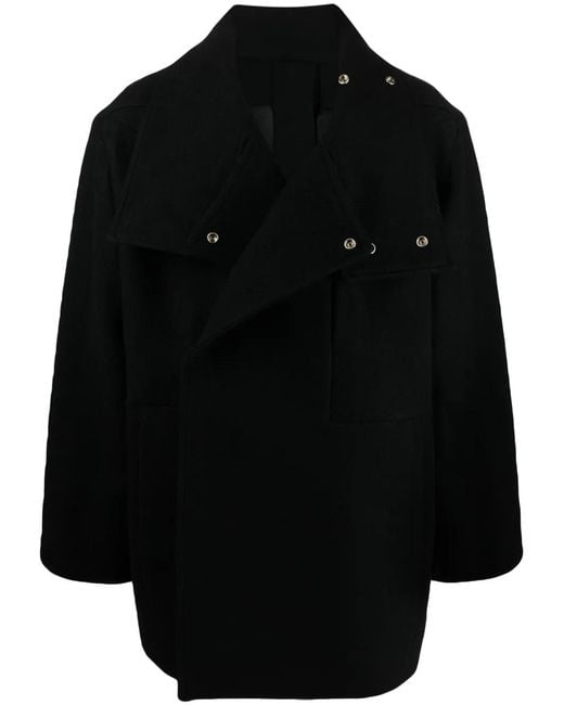 Rick Owens Black Double-Breasted Coats for men