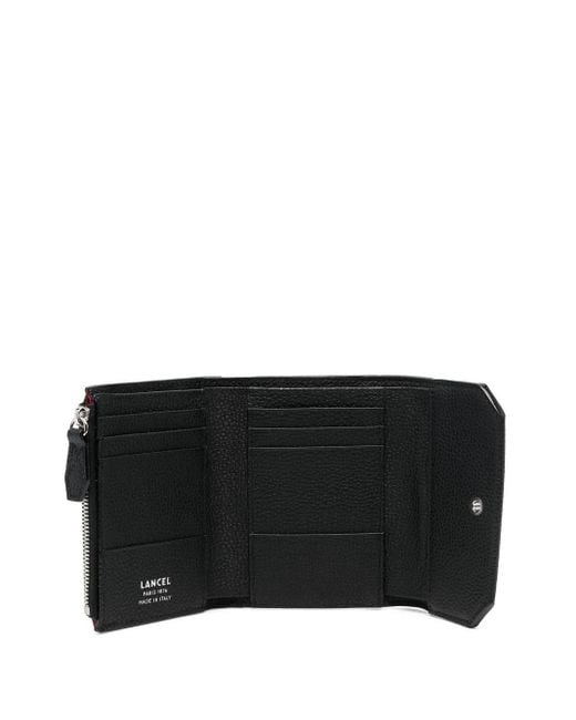 Lancel Black Logo-Patch Leather Wallet