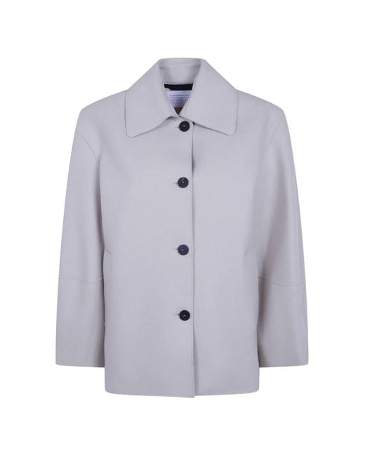 Harris Wharf London Blue Button-Fastening Wool Jacket
