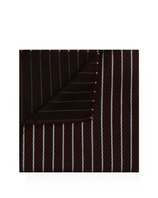 Giorgio Armani Black Stripe-Pattern Pocket Square for men