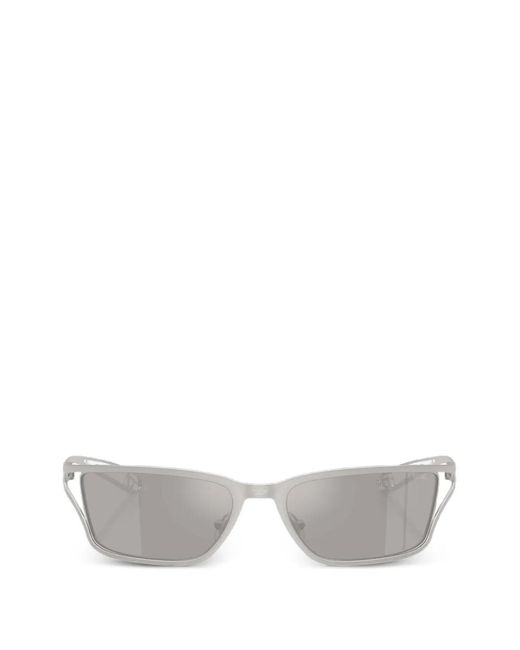 DIESEL White Rectangle-Frame Sunglasses