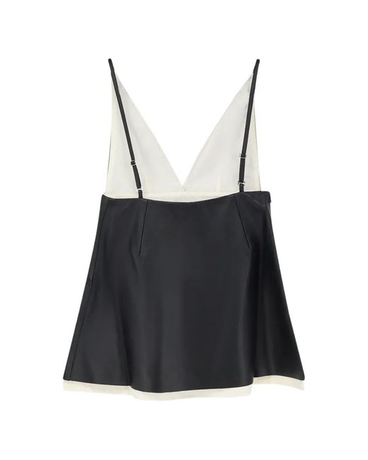 LAMRONS Black V-Neck Top