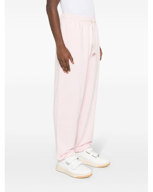 Acne Pink Face-patch Jersey Trousers