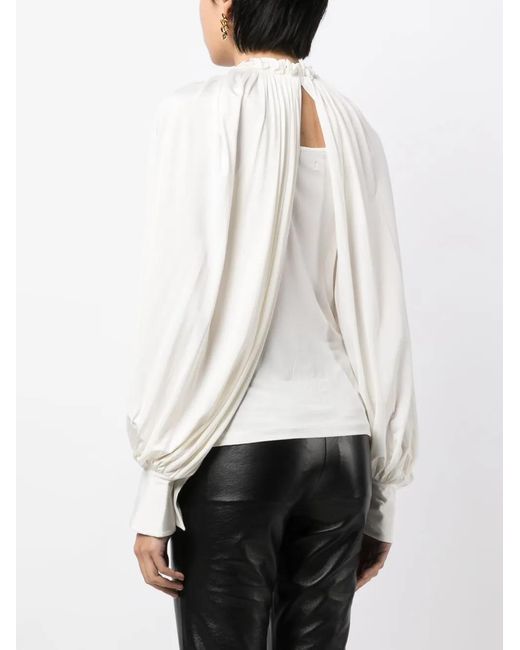 Palmer//Harding White Reborn Jersey Blouse