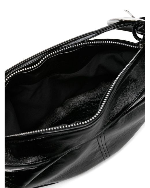 Aleksandre Akhalkatsishvili Black Buckle-detailed Faux-leather Shoulder Bag