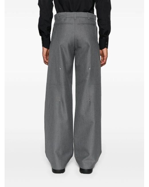 HELIOT EMIL Gray Radial Tailored Trousers for men