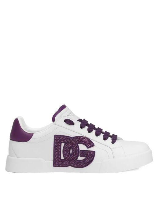 Dolce & Gabbana Purple Sneakers Mit Kristallen