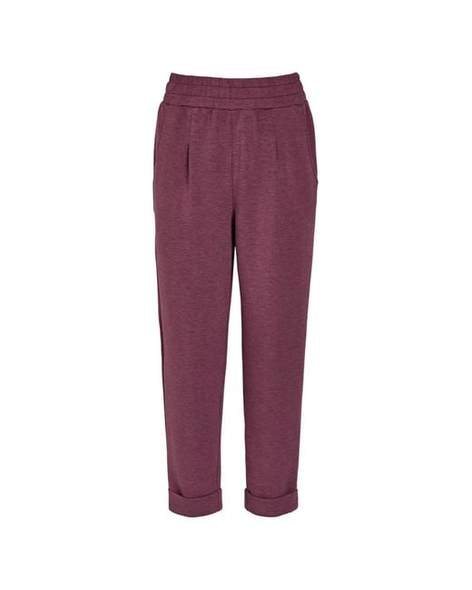 Varley Women's Purple Pleated Marl Pants