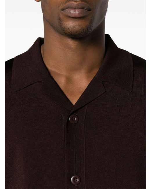 Sandro Black Camp-collar Knitted Polo Shirt for men