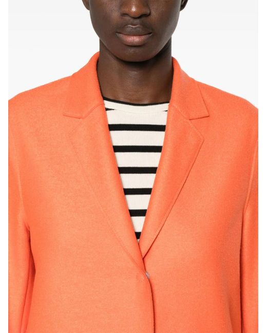 Harris Wharf London Orange Manteau Cocoon En Laine