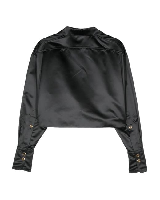 Patou Black Satin Cropped Jacket