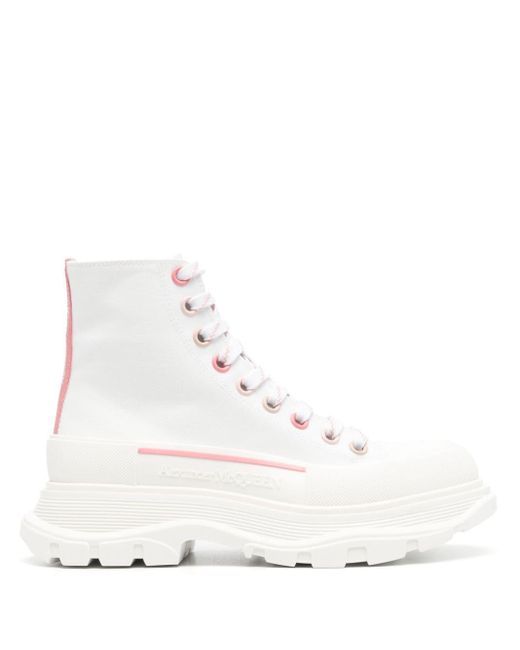Alexander McQueen Tread Slick Chunky Sneakers in het White