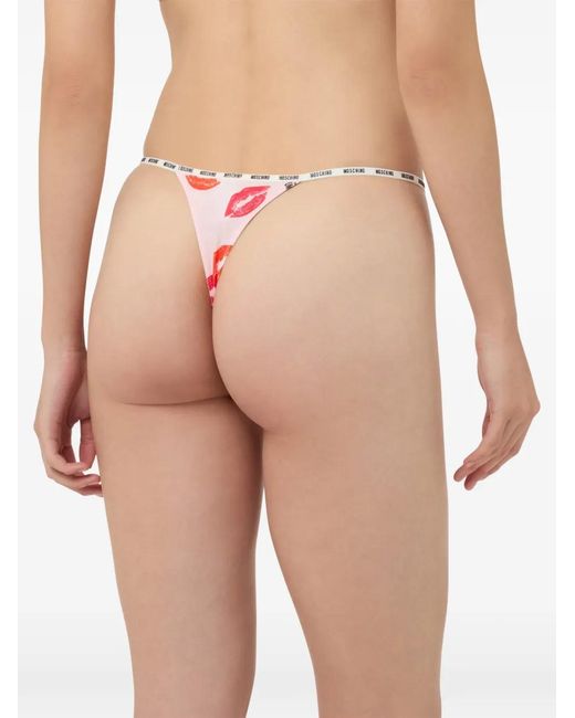 Moschino Pink Set Of Three Microfiber Thongs