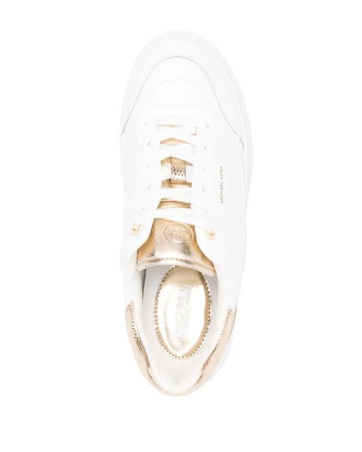 MICHAEL Michael Kors White Hayes Leather Platform Sneakers
