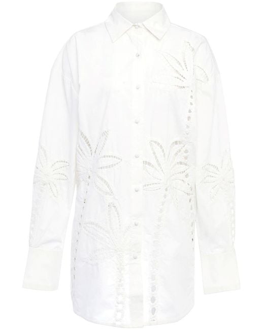Hemant & Nandita White Cut-out Cotton Shirt