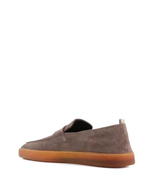 Officine Creative Brown Suede Loafers for men