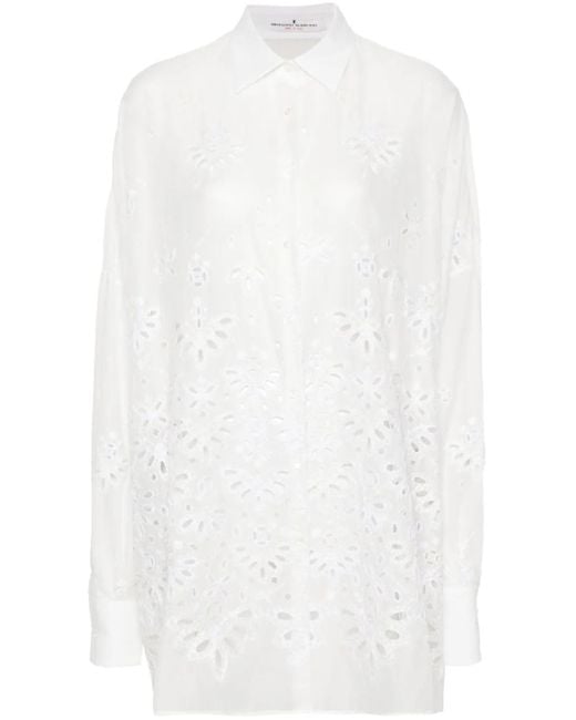 Ermanno Scervino White Broderie Anglaise Shirt