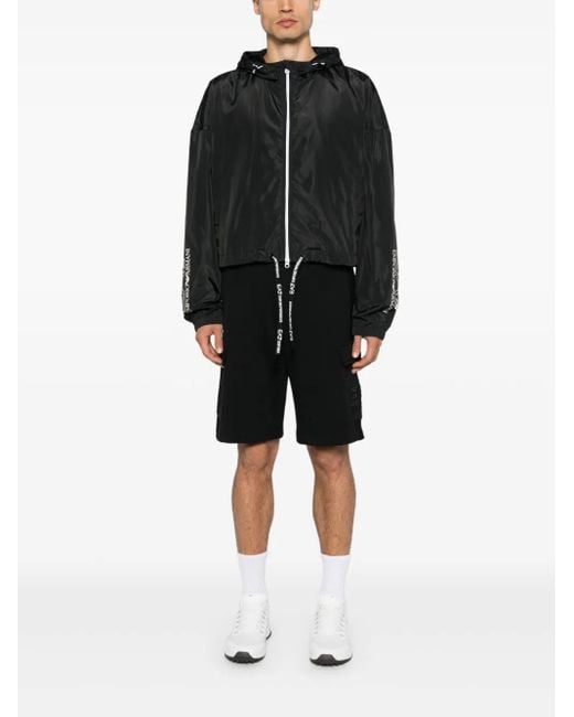 EA7 Black Logo-Print Jacket