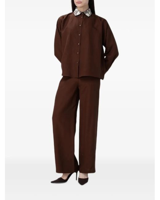 Hanita Embroidered-Collar Shirt