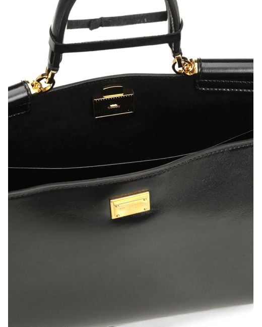 Dolce & Gabbana Black Medium Vittoria Calfskin Handbag